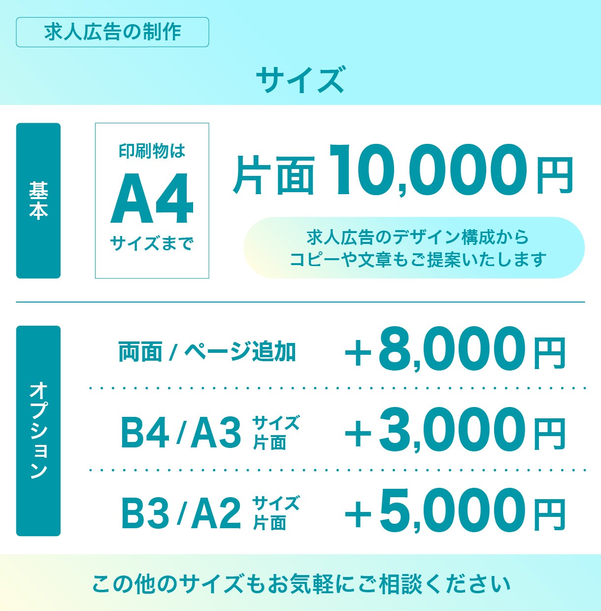 採用ターゲットに響く！チラシなど求人広告を作ります 270社以上の求人広告の制作経験あり！最適なデザインをご提案 イメージ2