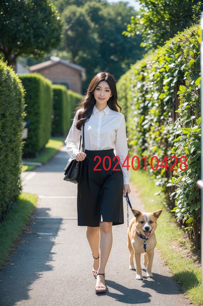 AIで作成した犬の散歩をする女子高生の写真販売ます 撮影や商用利用が難しい、犬の散歩をする女子高生のAI写真販売 イメージ9