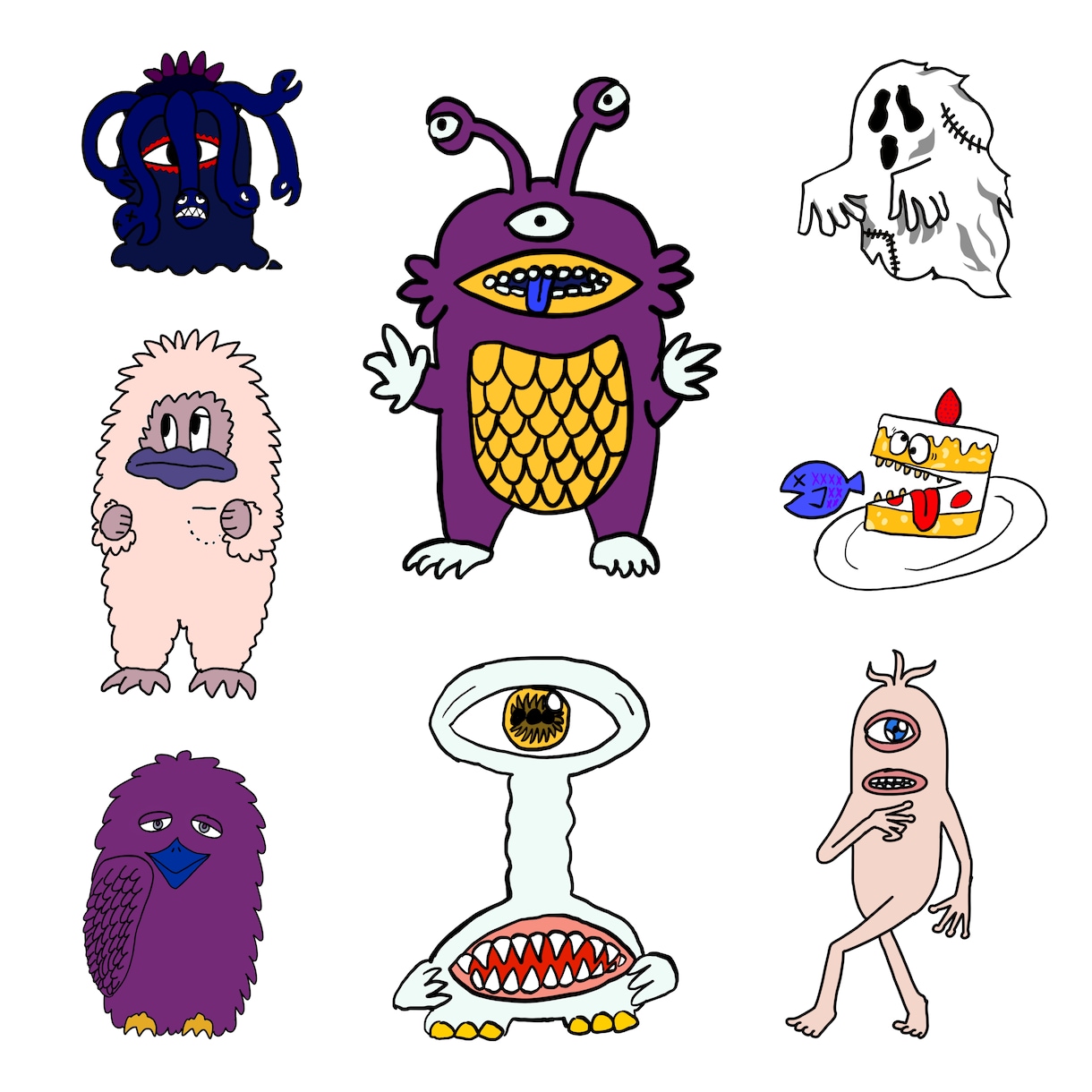 ポップでちょっと変なキャラクター描きます 世界に一つのキモカワキャラクター イメージ1