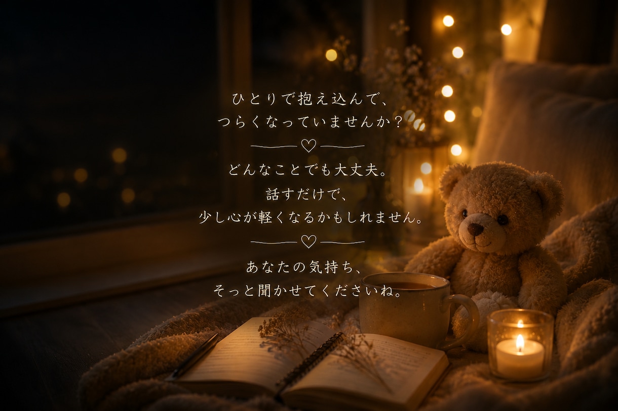 何となく誰かと話したい夜にゆっくりお話聞きます 悩みも雑談も、ゆっくりお聴きします イメージ2