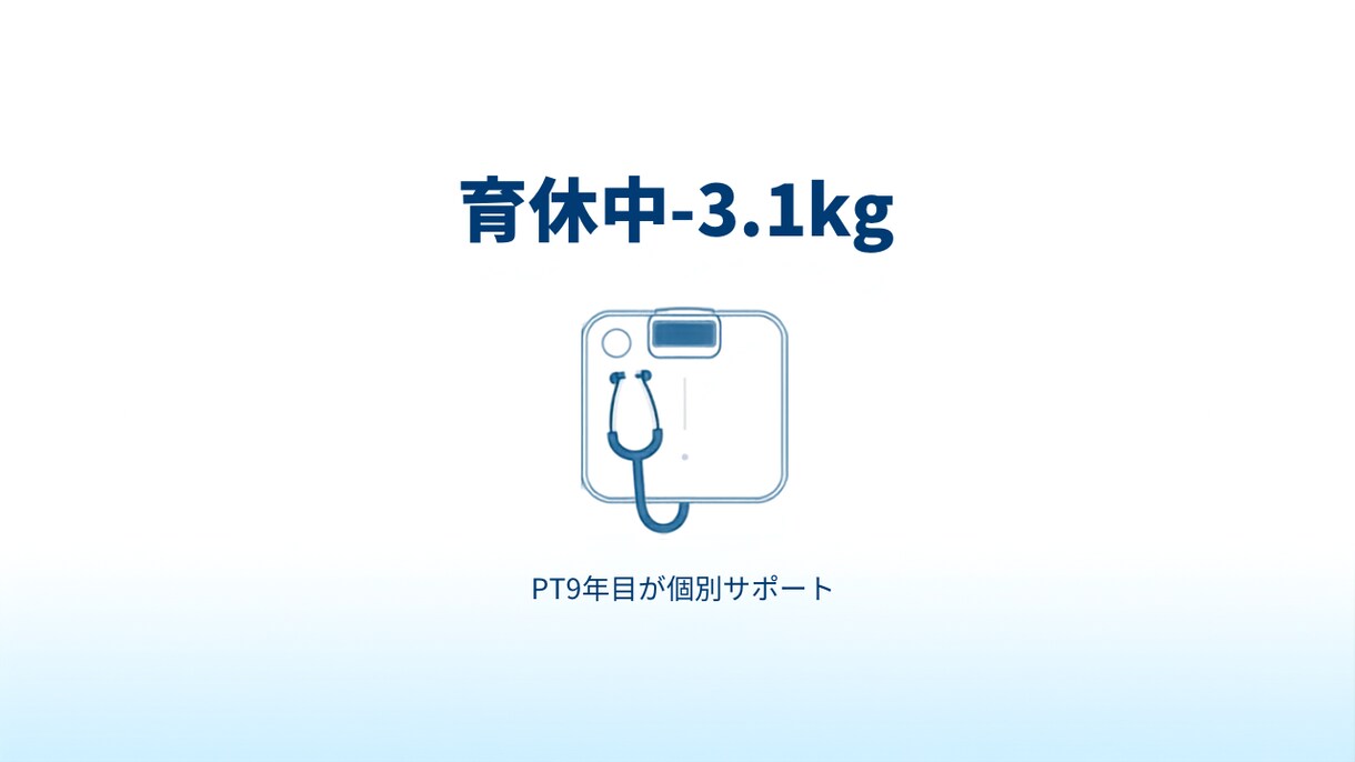 PT9年目が育休中の体づくりを個別サポートします 育休2ヶ月で-3.1kg。PT9年目が個別サポートします イメージ1