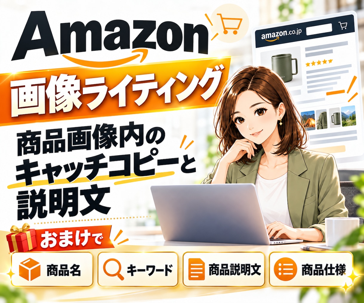 Amazonまるなげで商品画像テキスト部分作ります 全部入り！商品訴求のライティングから、まるっと対応します！ イメージ1