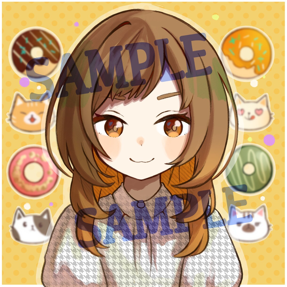 あなただけのかわいいアイコン、イラストお描きします ふんわりと明るい、少し手書き感を残したイラストです イメージ4