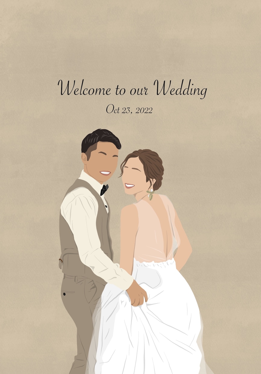 結婚式アイテムに使えるイラスト作成します 他とは一味違うお洒落なウェルカムボード、ペーパーアイテムを♡ イメージ2