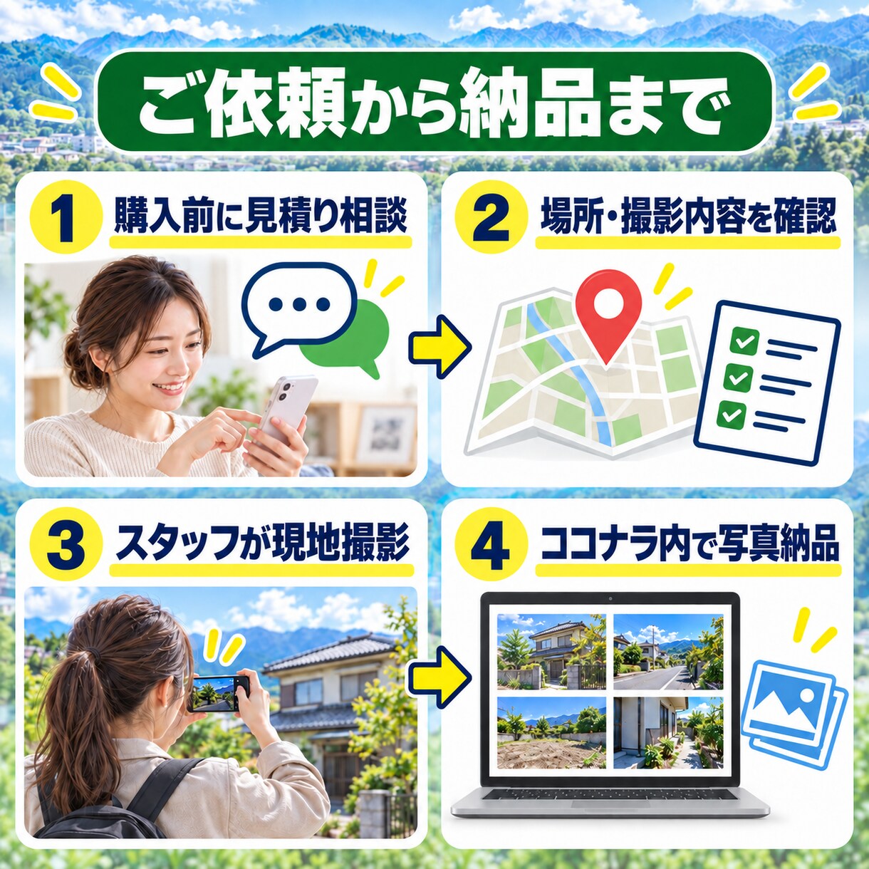 山形県内で現地の写真を撮影します 遠方の家・お墓・空き家・土地・店舗などを写真で丁寧にご報告 イメージ3