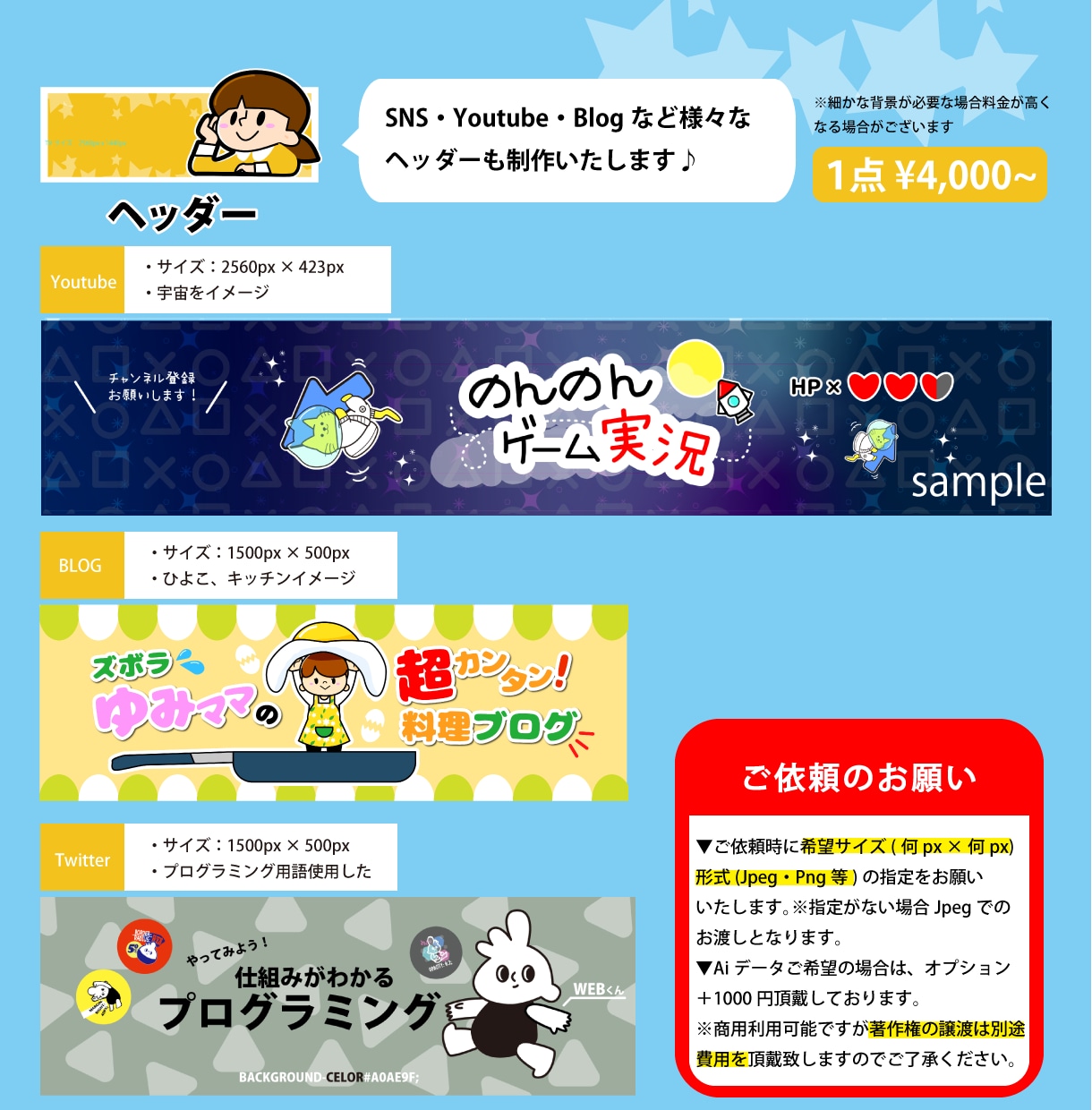 愛される！アイコンやヘッダーを制作します 可愛い！ゆるい！あなただけのSNSアイコンやヘッダー制作 イメージ3