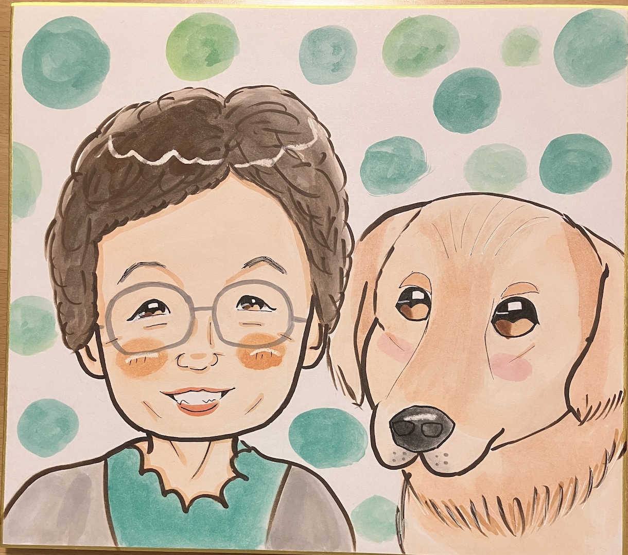 送料無料　手描きの優しい似顔絵（名前詩）描きます 誇張し過ぎない温かい似顔絵です。プレゼントにどうぞ イメージ2
