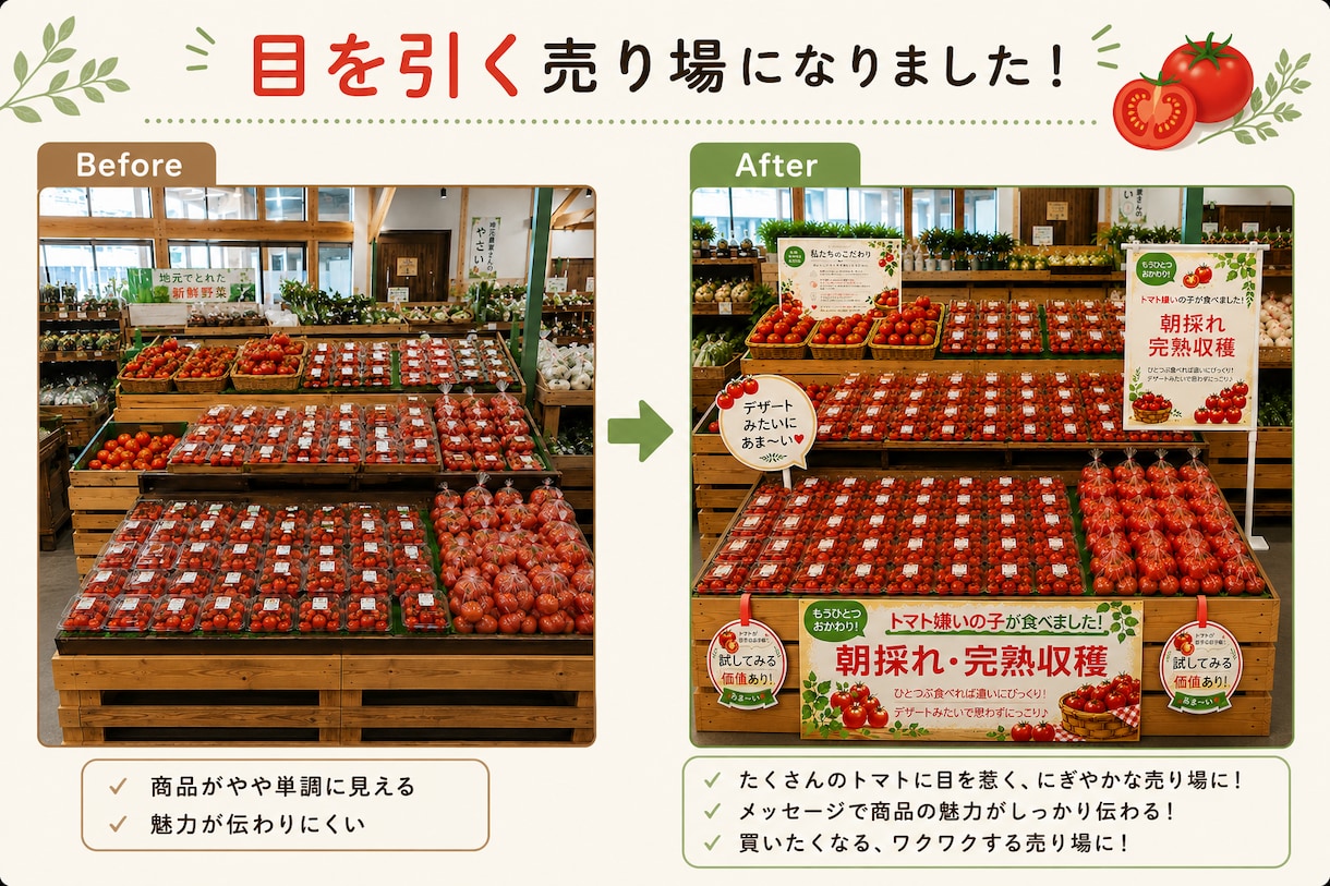 売れる売場作りをサポートします 届いたその日から売場で使える販促セットをお届けします。 イメージ1