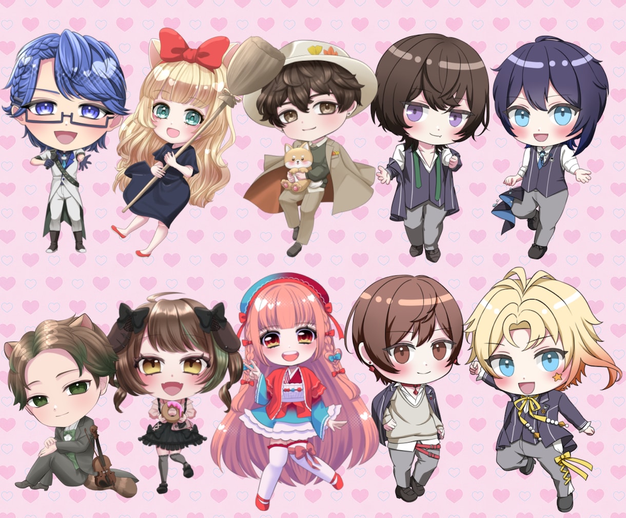 お望みのデフォルメ度合いでミニキャラ作成します 白兎あわの絵でミニキャラ発注しませんか イメージ1