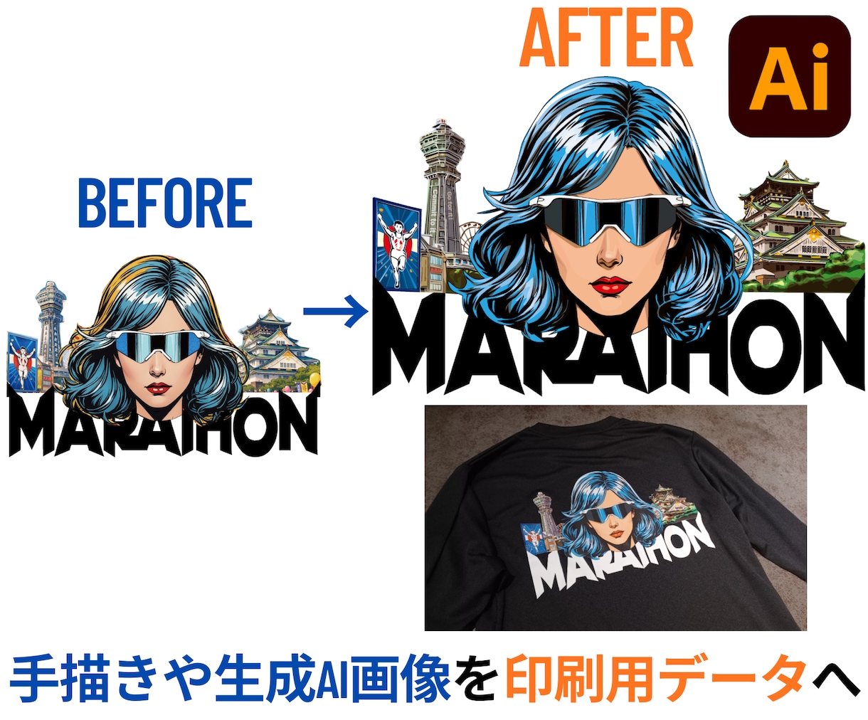 手描きや生成画像を高品質なベクターデータ変換します 印刷や加工に適した高品質なaiデータで納品いたします イメージ1