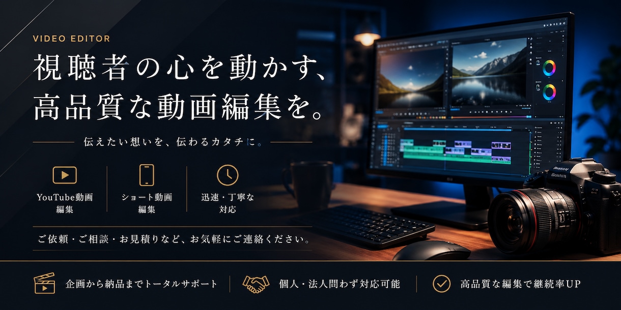 YouTube横動画・縦型ショート動画編集承ります 基本編集やトンマナ構成意図を意識し修正納期にも柔軟に対応 イメージ1