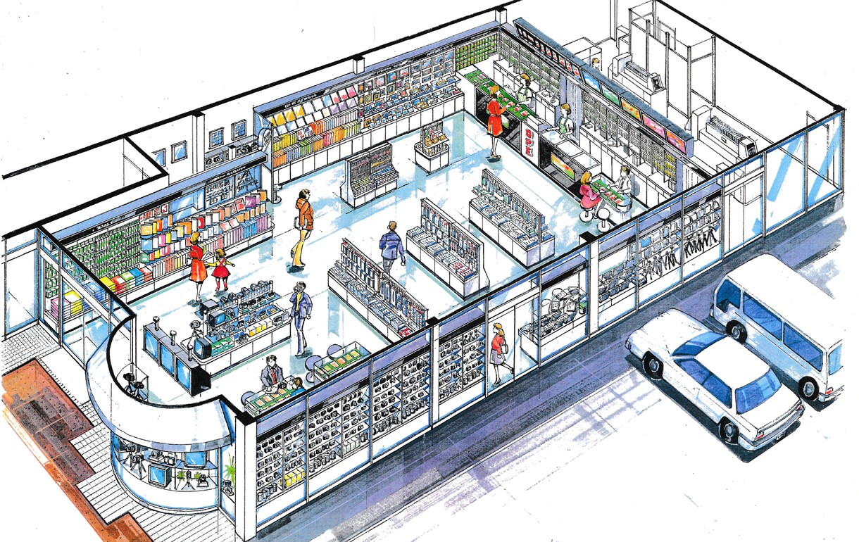 店舗設計の手描きパースを作成します 内外装・什器・施工図面。最短3日。経歴50年。首都圏在住。 イメージ4