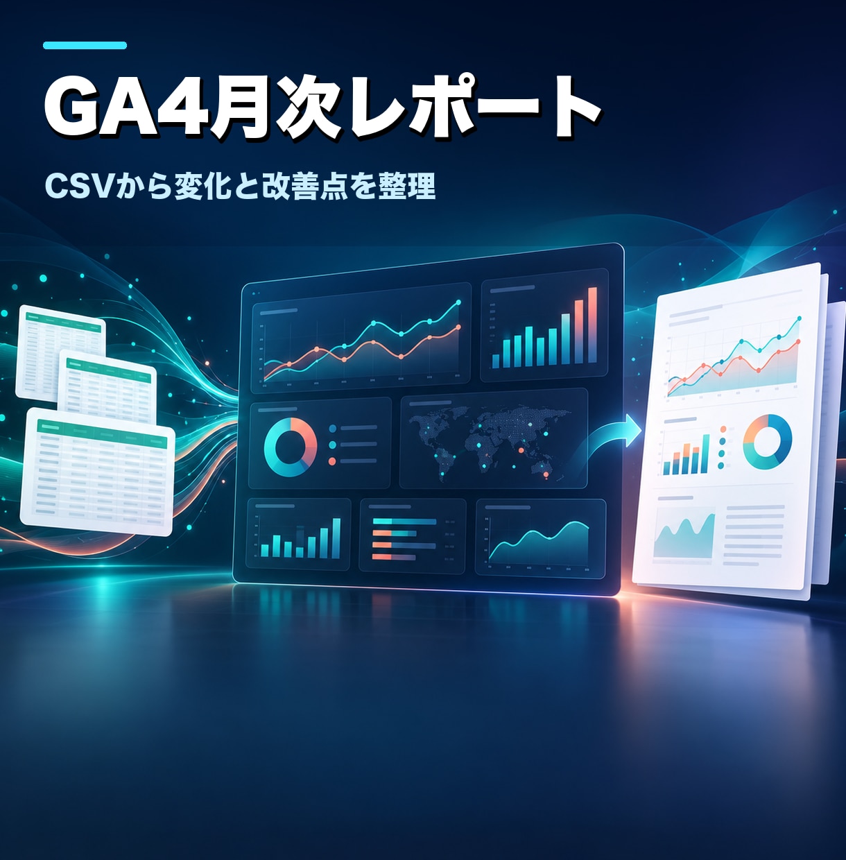 GA4の『結局どう見る？』を月次で解決します 毎月ラクに定点観測。今月の数字と次の一手を1枚で イメージ1