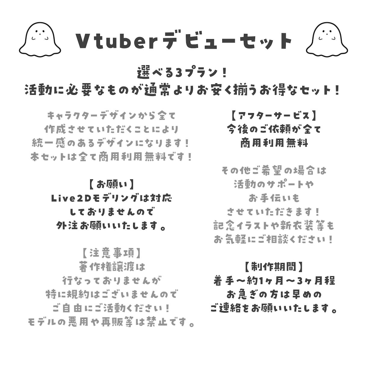 全3プラン！Vtuberデビューセットを作成します 商用利用無料！活動に必要なものが通常よりお安く揃います！ イメージ7
