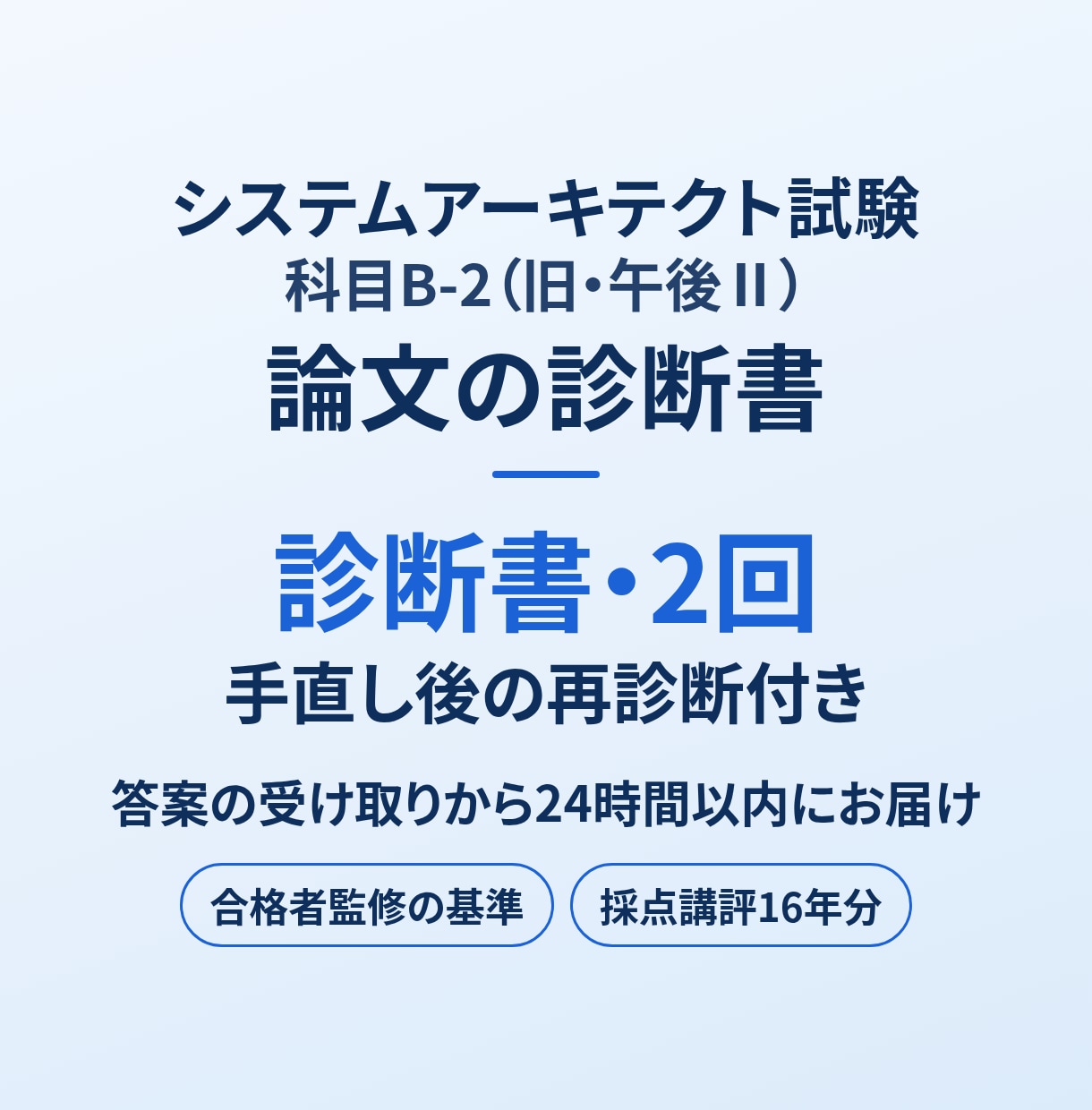 システムアーキテクト論文の弱点を2回診断します 手直し後の再診断付き。24時間以内にお届けします イメージ1