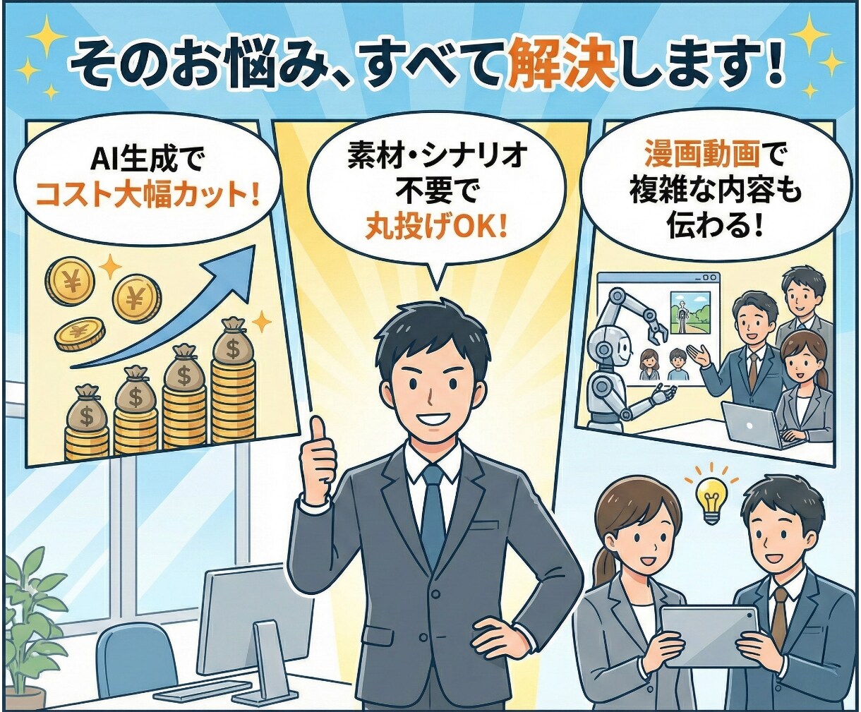 元7億COO監修|漫画「採用・PR」動画制作します 素材ゼロでOK!丸投げで完成まで代行!伝わる動画を作ります! イメージ3