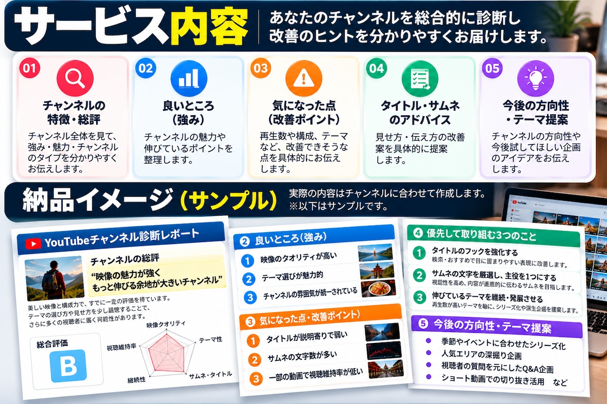 現役YouTubeディレクターがアドバイスします あなたのチャンネルを見て強みと改善点をお伝えします イメージ2