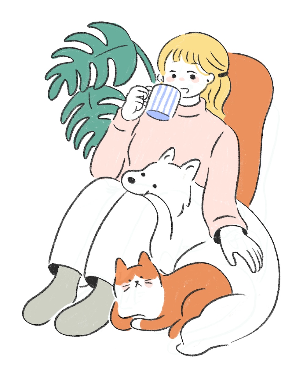 シンプルな線と色で人物や動物のイラストを描きます 【商用利用OK】オリジナリティのあるイラストでブランド力UP イメージ2
