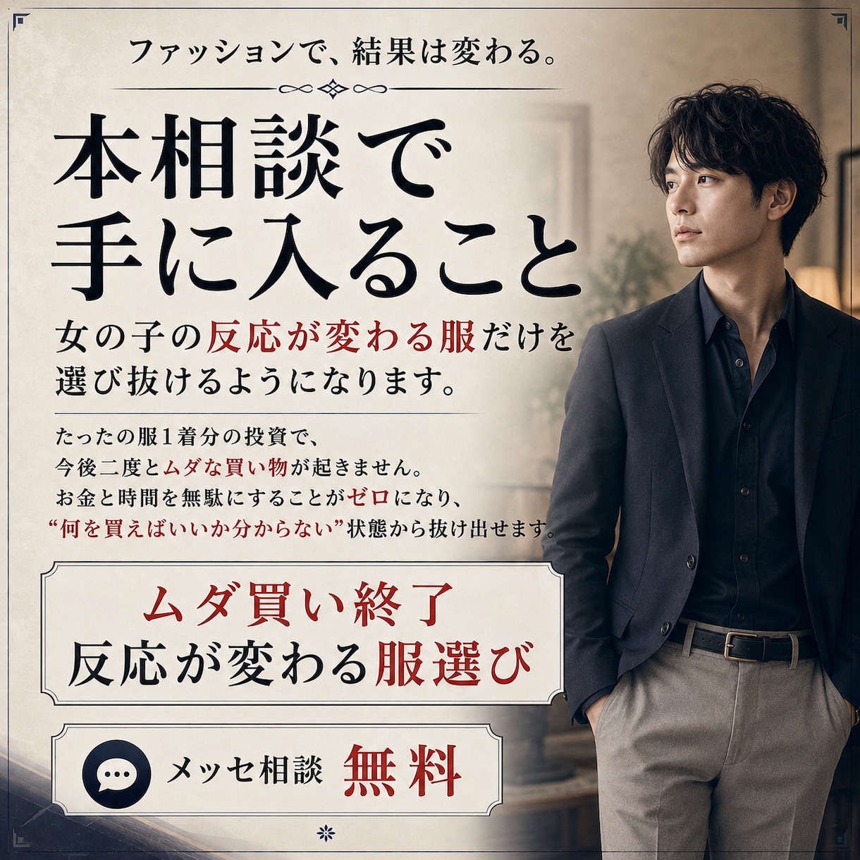 女ウケ特化モテファッション相談＆通話コンサルます モテから逆算した女ウケファッションを丸パクリコーデ例完全暴露 イメージ3
