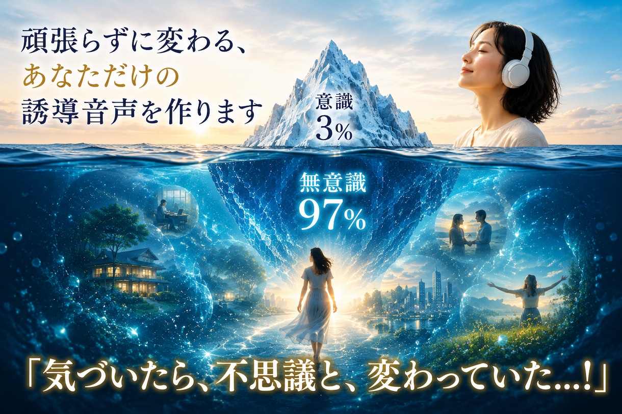 頑張らずに変わる、あなただけの誘導音声を作ります 意識のブレーキをすり抜けて、無意識へスルリとアプローチ イメージ1
