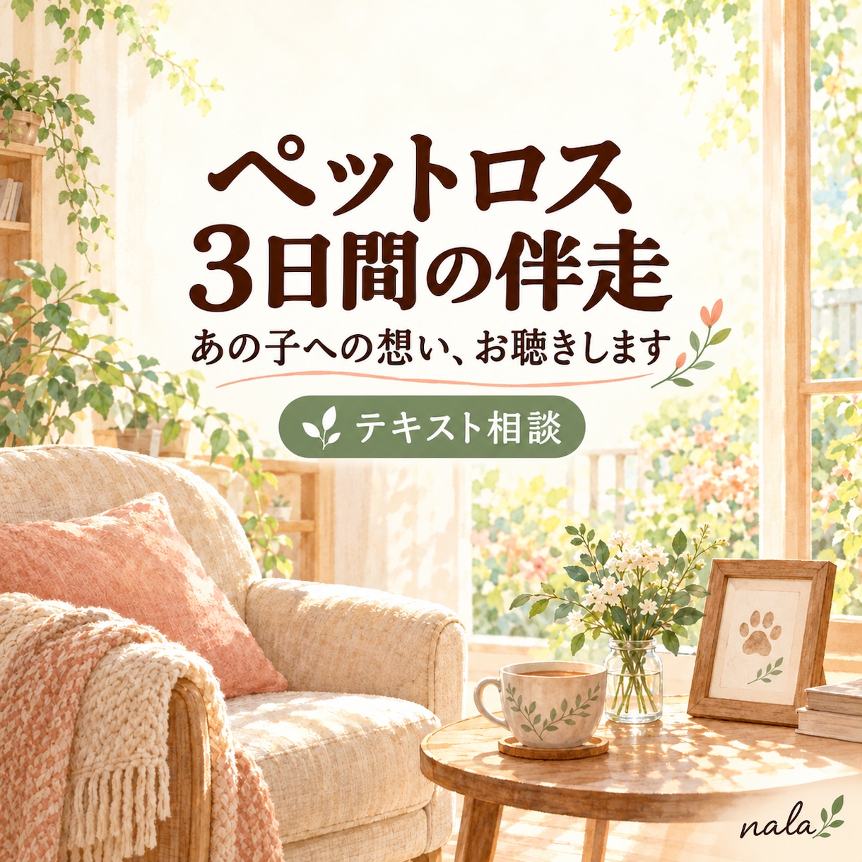 ペットロスの想いに３日間そっと寄り添います あの子への想いを、ひとりで抱えないためのテキスト相談 イメージ1