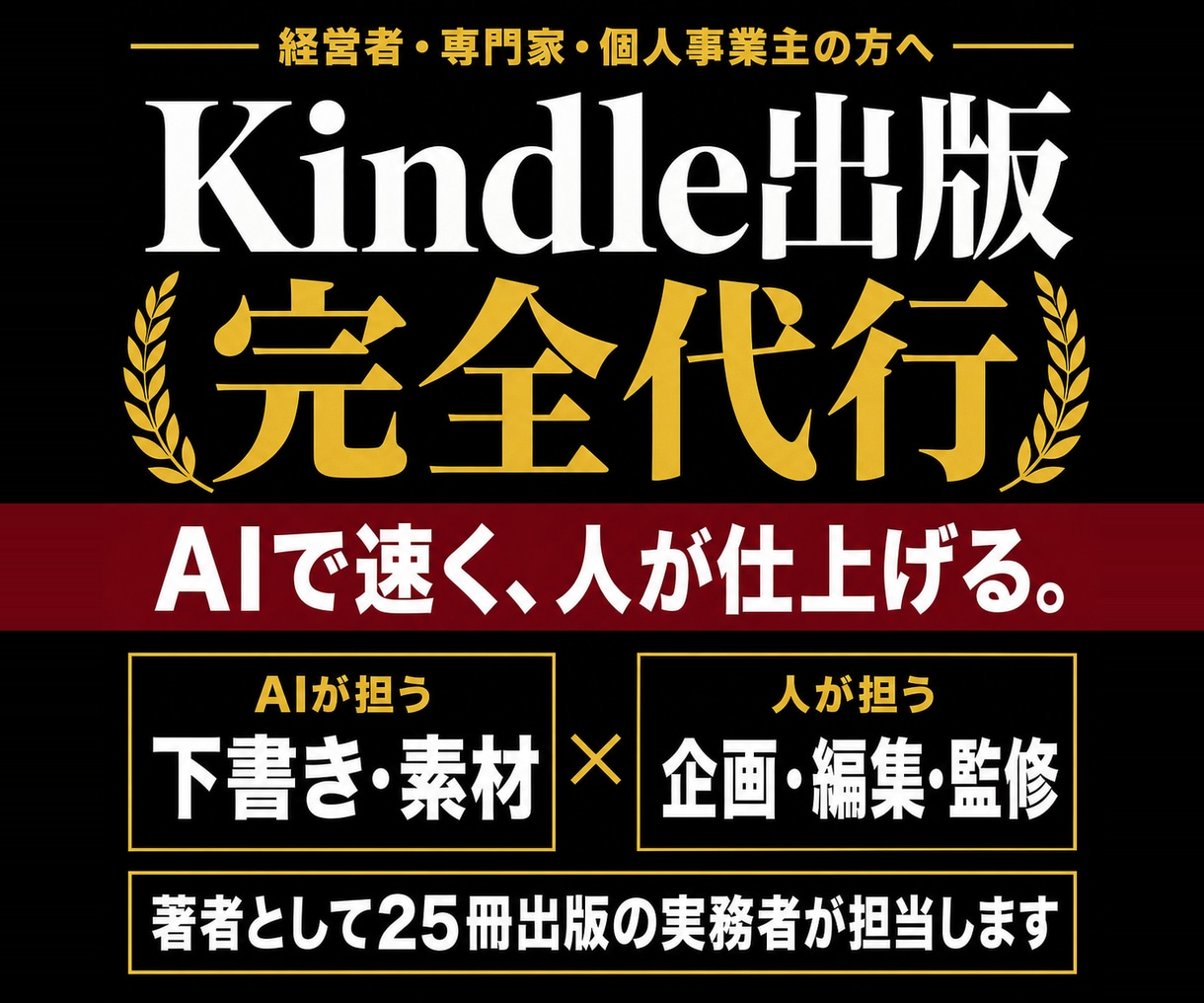Kindle出版を丸ごと完全代行します AIで速く、人が仕上げる。原稿ゼロから本にします イメージ1