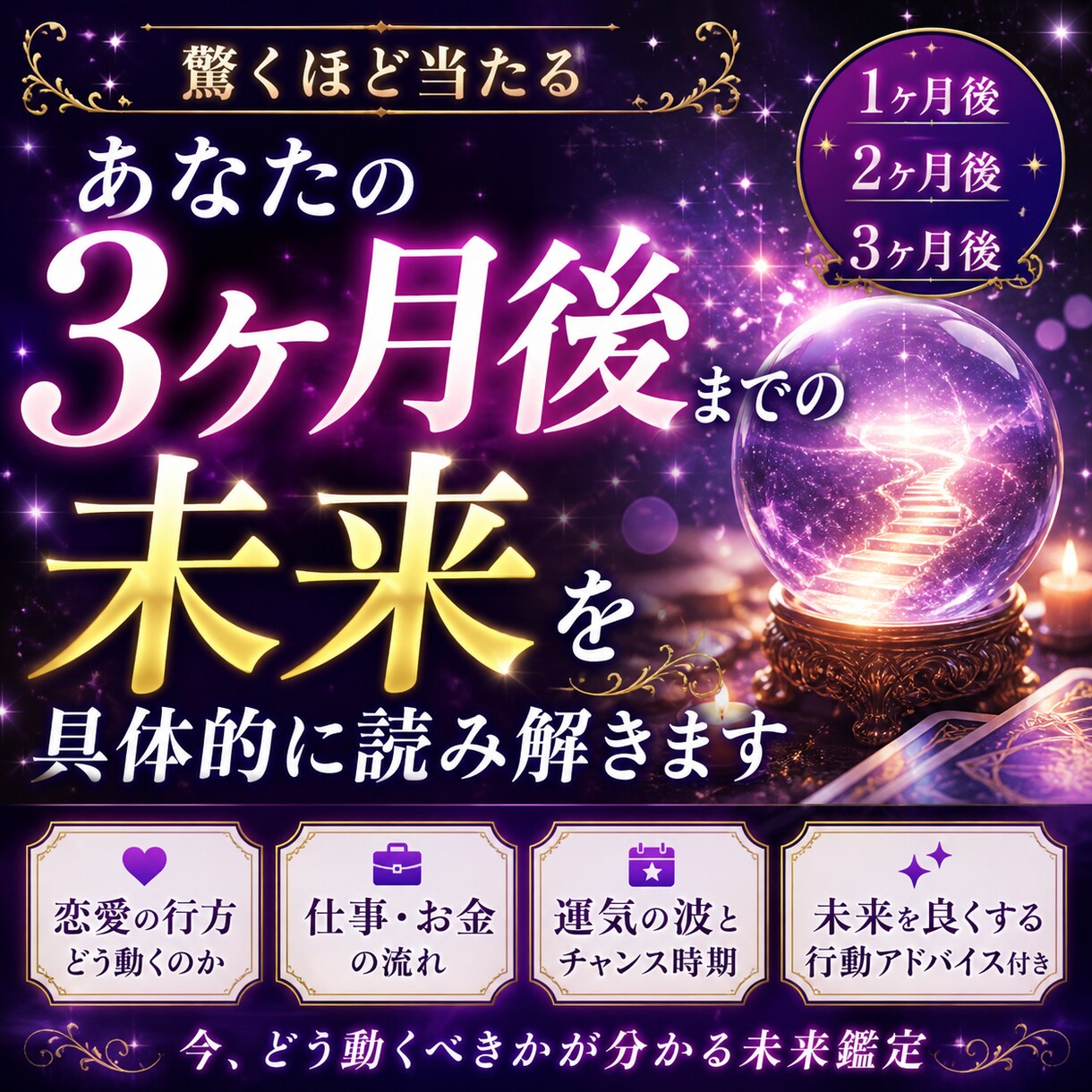 あなたの3ヶ月後までの未来を具体的に読み解きます あなたの未来、もう決まっています イメージ1