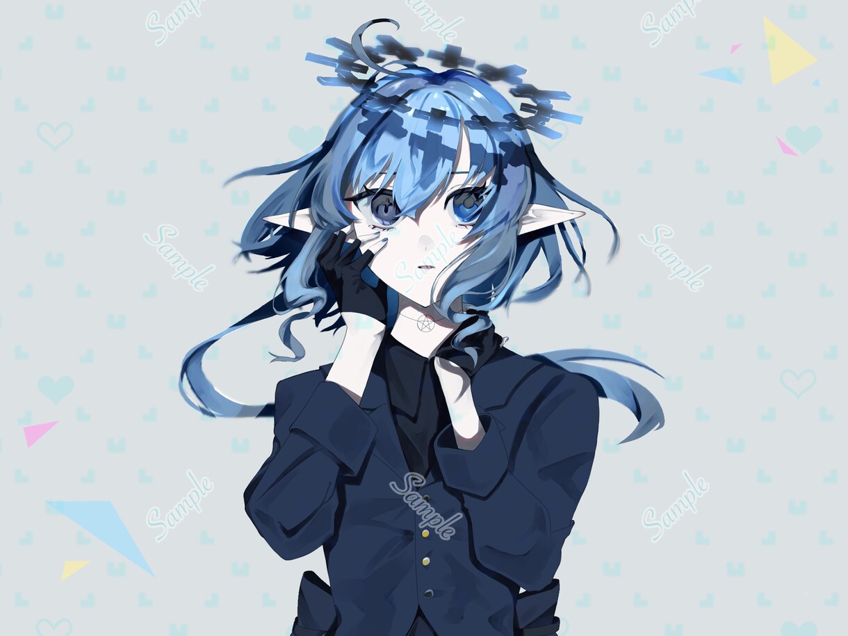 腰から上〜描きます 可愛くてちょっと暗いイラストをお求めの方におすすめ！ イメージ3