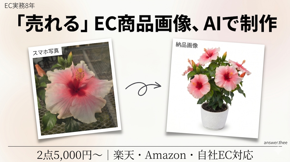 楽天・EC向け売れる商品画像をAIで制作します 楽天で売ってきたEC実務8年の視点で、クリックされる一枚を イメージ1