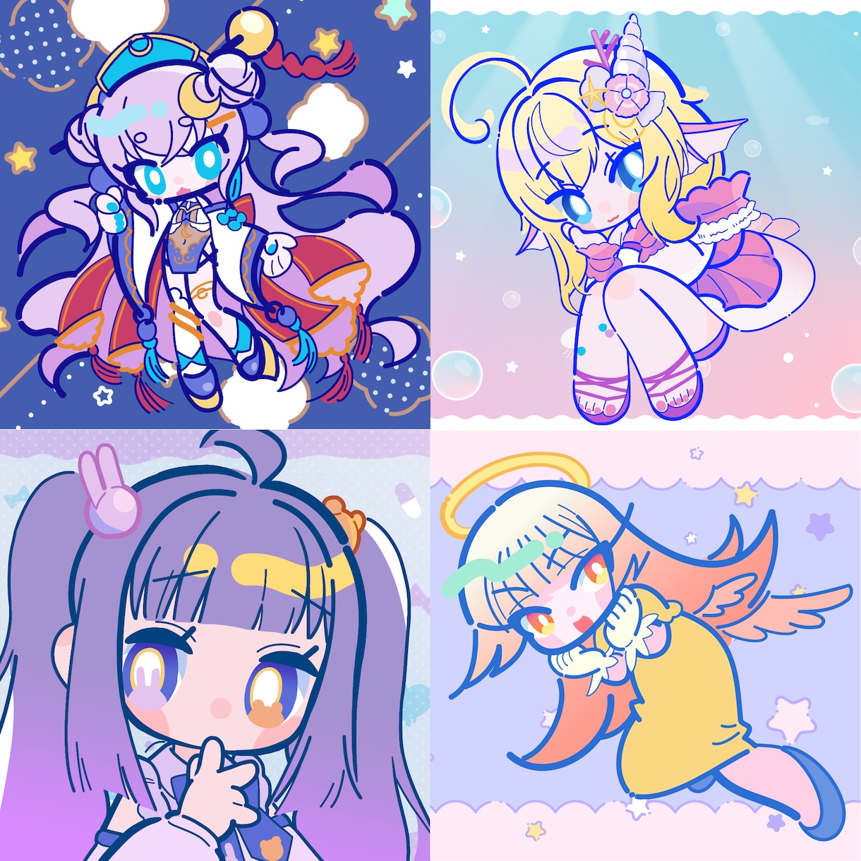 レトロポップなデフォルメイラスト描きます 商用利用料込み！レトロ可愛いイラスト描きます イメージ1