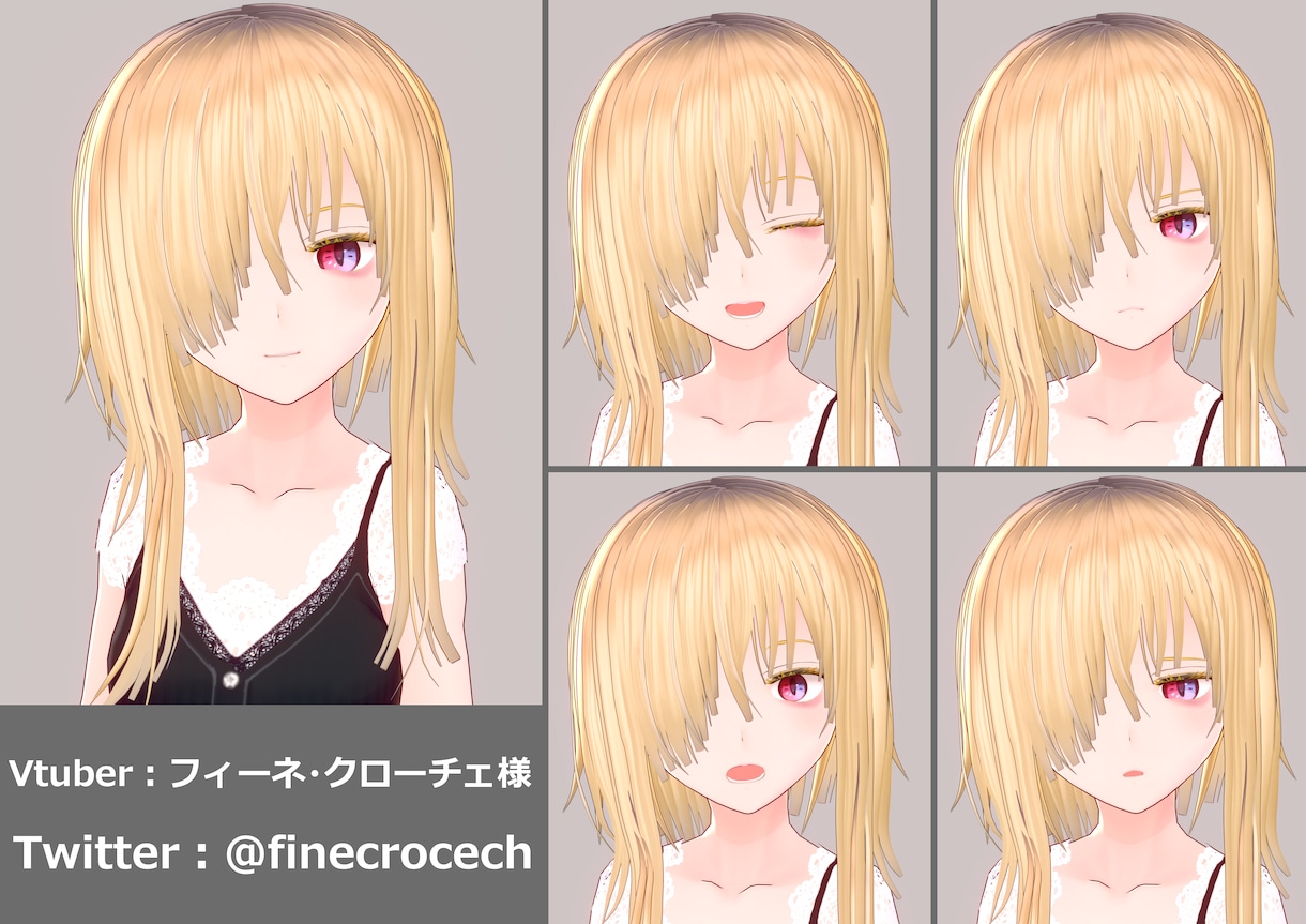 VRoidでオリジナル3Dモデルを制作致します Vtuber活動等に使える貴方だけの３Ｄモデルを作成します。 イメージ5