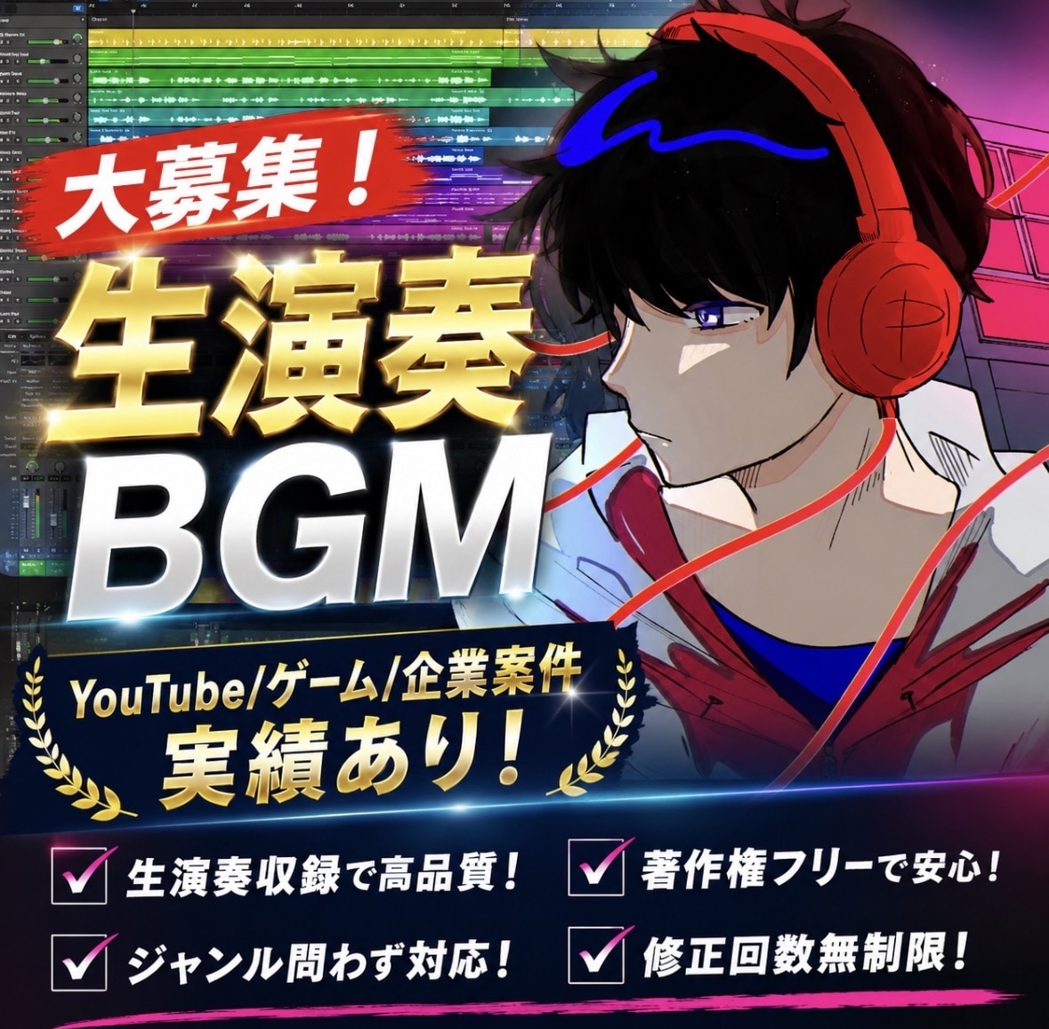 生演奏級クオリティでBGM・楽曲制作します “本物志向”のための音楽制作！ イメージ1