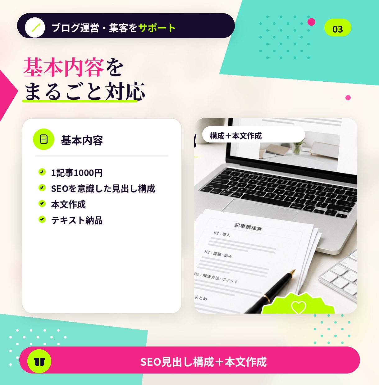 ブログ記事を格安で作成します 記事作成代行・SEOライティング格安 イメージ3