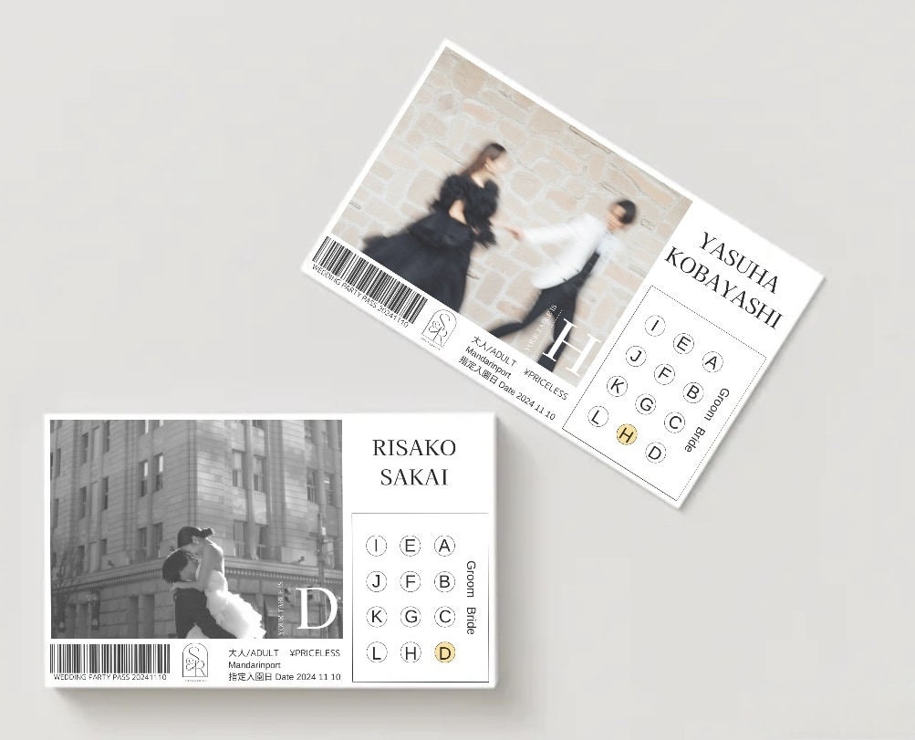 遊園地チケット風エスコートカード作成します 遊園地チケット風エスコートカードでゲストをおもてなし！ イメージ1