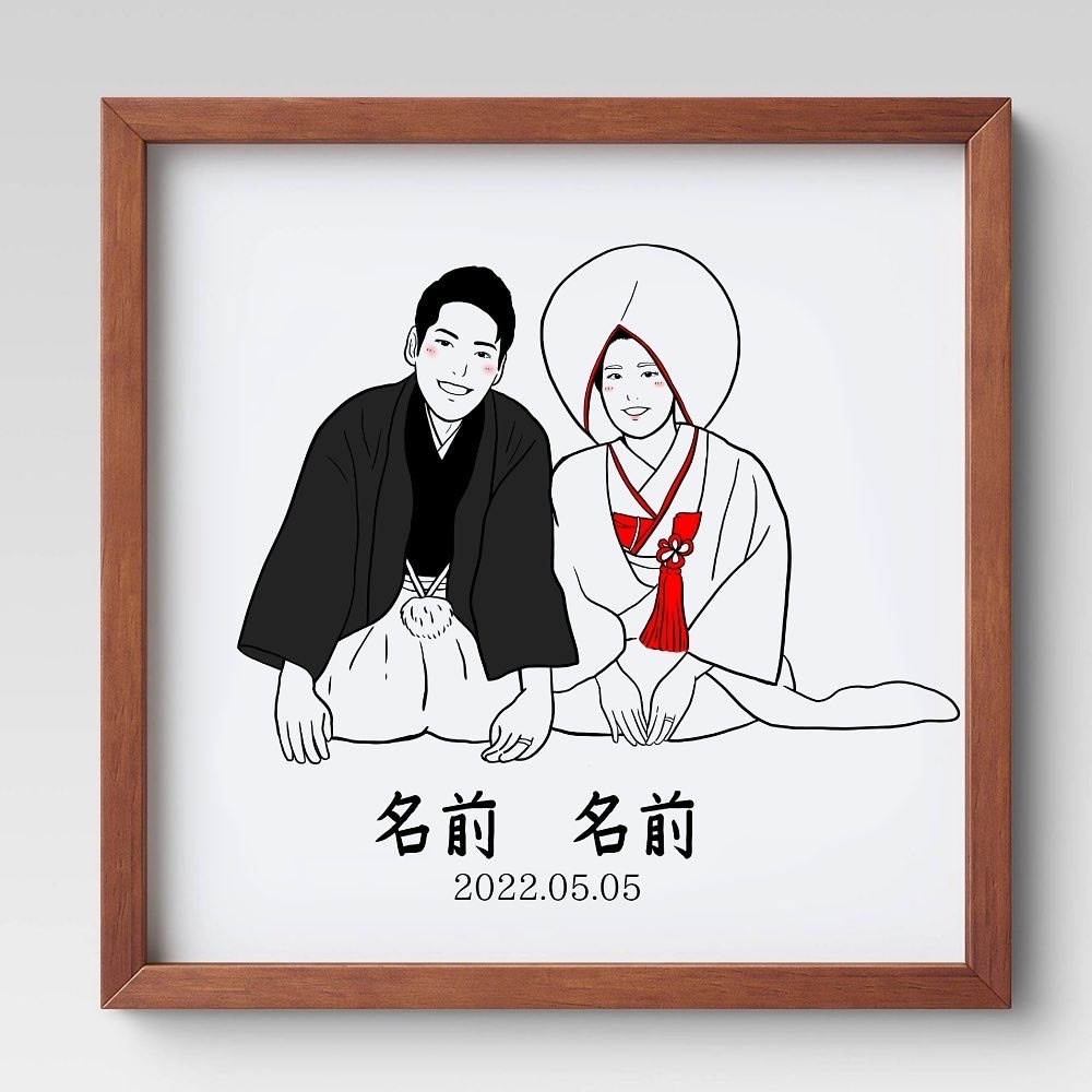 シンプル可愛いウェディングイラストをお描きします WEB招待状、ペーパーアイテムにも転用いただけます♡ イメージ6