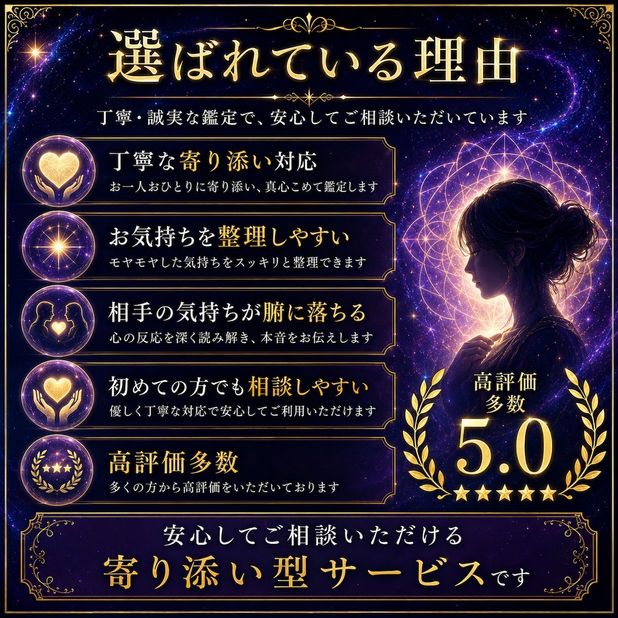 思念伝達でお相手様の本音を丁寧に読み解きます 想いを届けた後の心の反応まで丁寧に読み解きます イメージ2