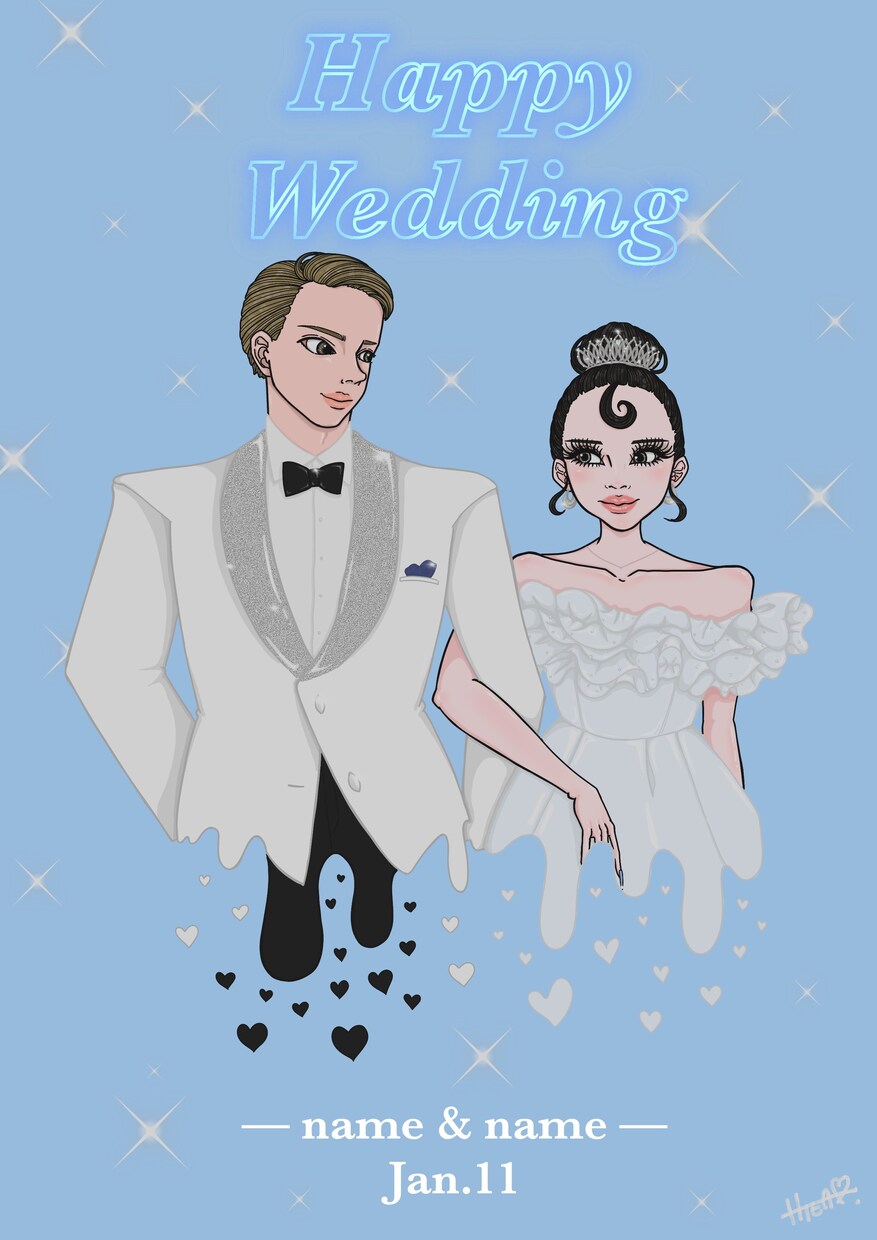 ウェディングイラストKAWI♡く描きます おふたりのウェディングKAWAIIく描かせてください♡ イメージ1
