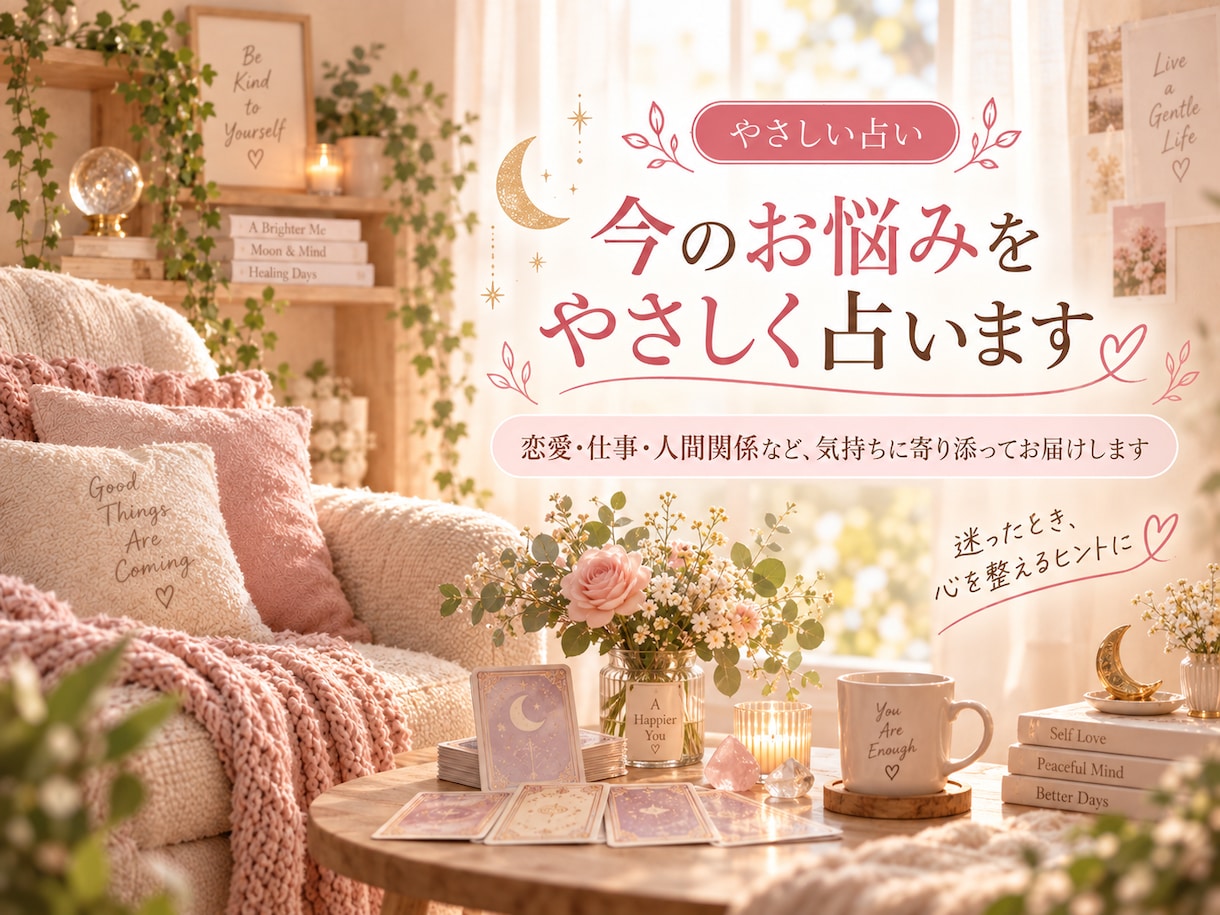 迷ったときに、心を整えるヒントをお届けします 恋愛・仕事・人間関係など、気持ちに寄り添ってお届けします イメージ1