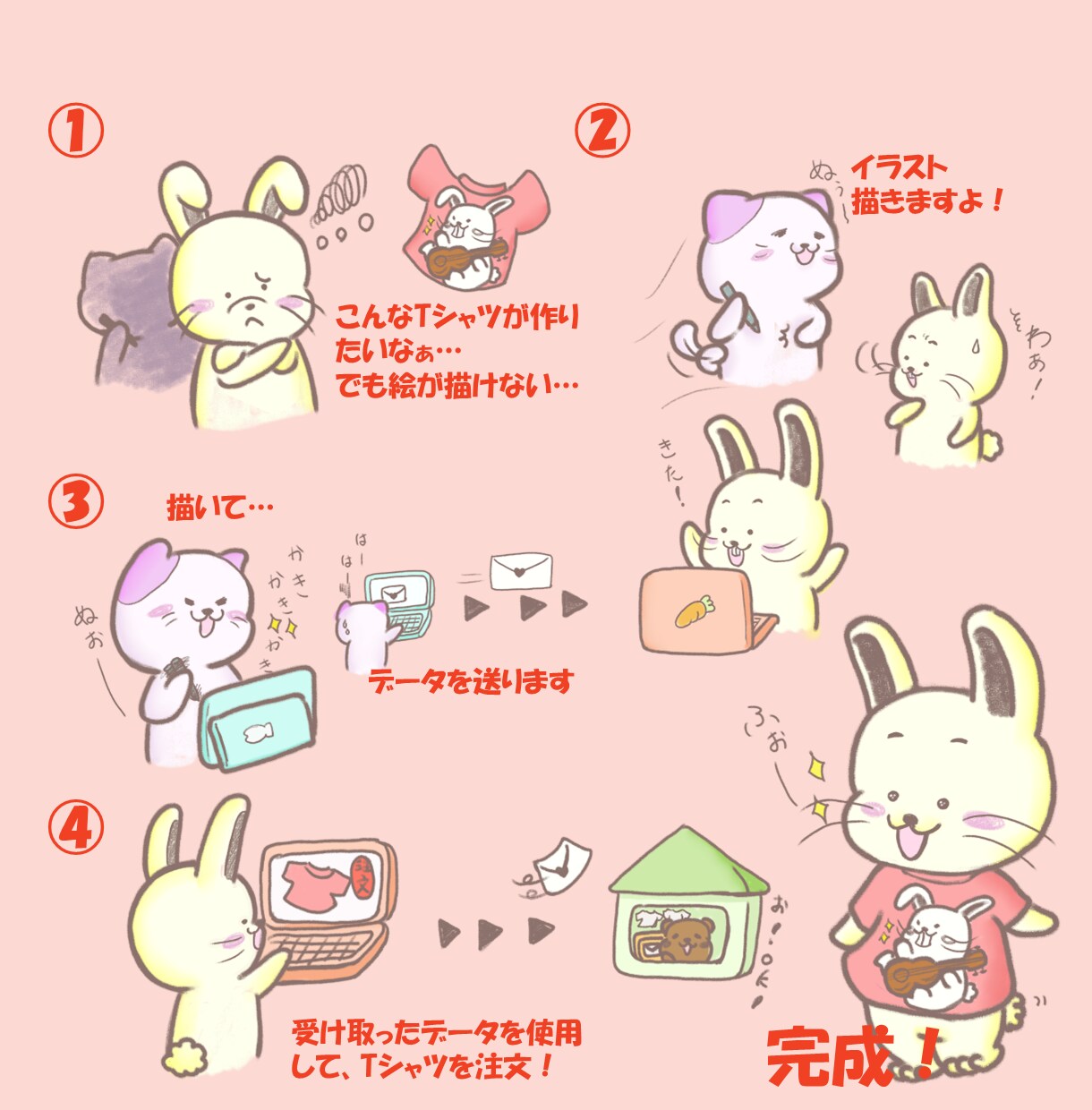 ゆるくてかわいいイラストをあなたの代わりに描きます オリジナルイラストを添えたい方 イメージ2