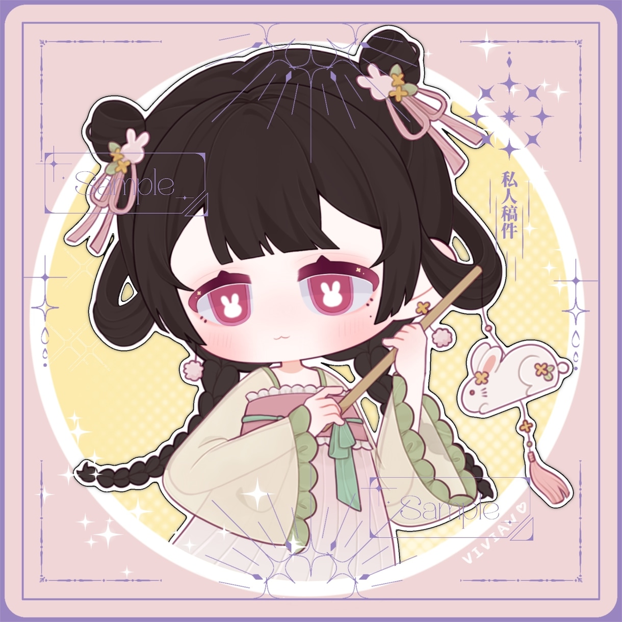 かわいい♡ミニキャラ描きます アイコン、グッズ、ステッカーなどに♡ イメージ6