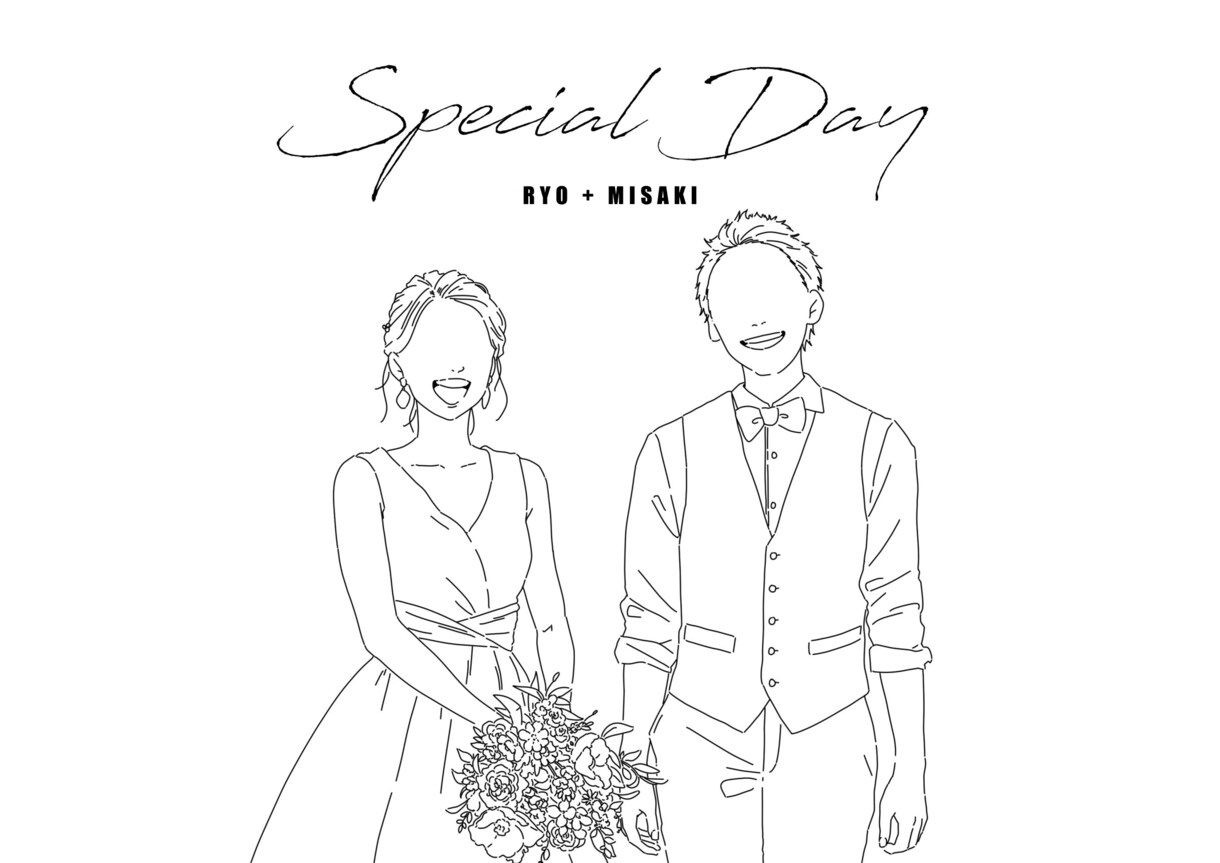 シンプルでオシャレなウェルカムボード描きます お写真からイラストを描きます♫ イメージ5