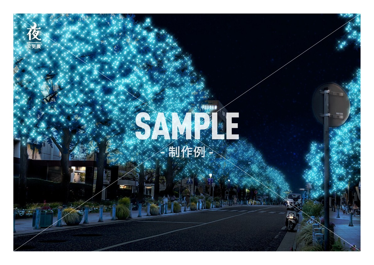 イルミネーション用のイメージ画像を制作します 昼→夜へのシュチエーション変換もお任せください。 イメージ4