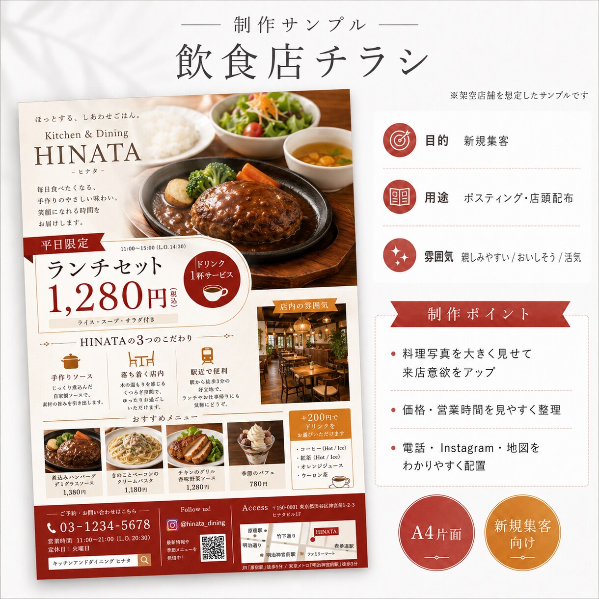 文章から丸投げOK！集客チラシをAI活用制作します 小規模店舗向け。文章整理からデザインまで丸投げOK！ イメージ2