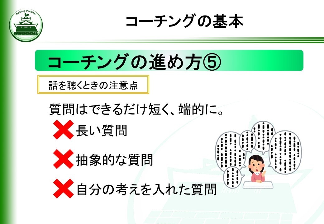 新米管理者の教科書・コミュニケーション編提供します そのままでも使える台本付きパワーポイントデータです。 イメージ10