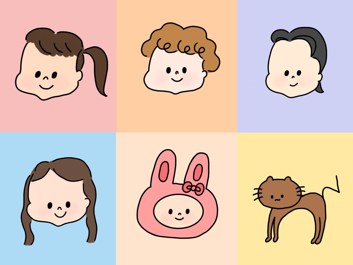 最短即納！かわいい似顔絵風アイコンお描きします アイコン・挿絵・SNSやブログ等でお使いいただけます！ イメージ1