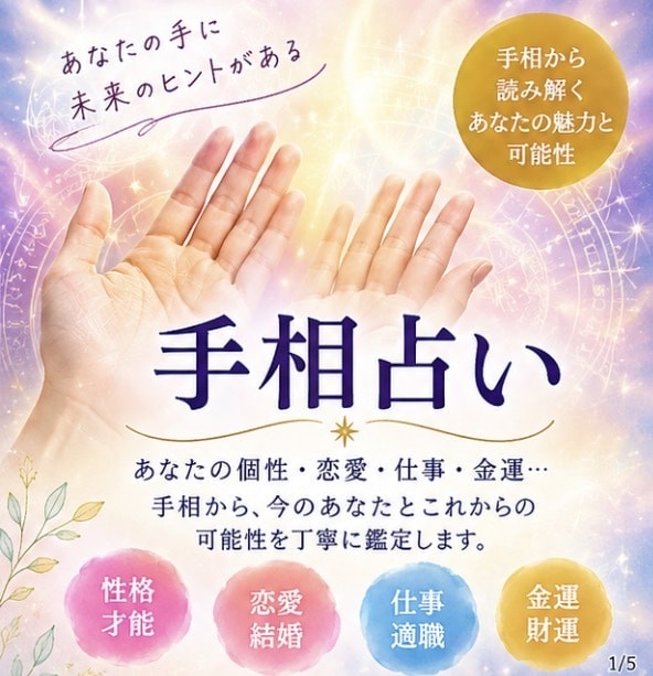 手相を占います 【手相占い】あなたの手相をじっくり鑑定します イメージ1
