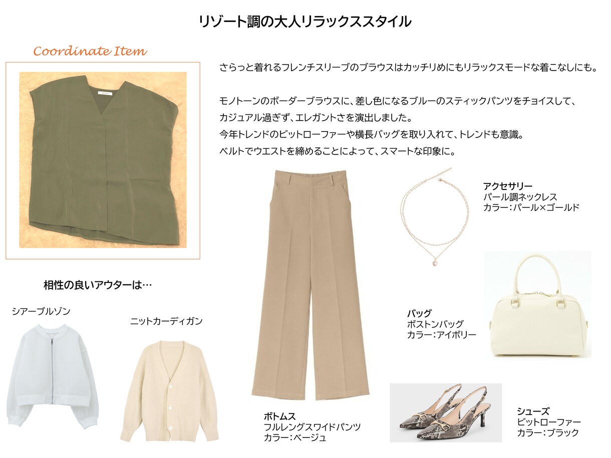 手持ち服で大人キレイめな着回しをプロが提案します クローゼットを即戦力に！お手持ち服×３パターンのコーデを提案 イメージ4