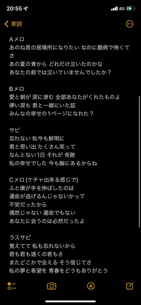 リテイク無制限で作詞します ロック、バラード、エモ系、ファンサ曲得意です！ イメージ2