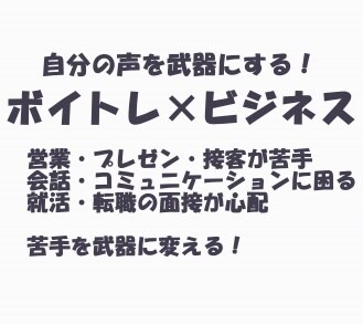 ボイトレ×ビジネス！苦手克服をサポートします 会話＆コミュニケーション、営業、接客・プレゼンが苦手な方に！ イメージ1