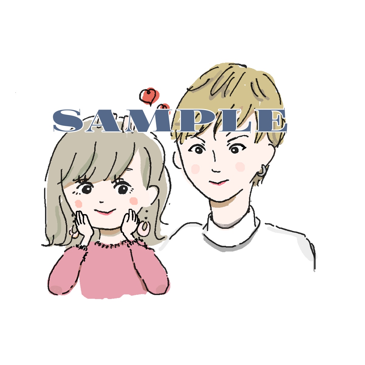 ゆるくて可愛いアイコンサイズの似顔絵を描きます 上半身のみ、ラフでシンプル小さめな似顔絵です。 イメージ2